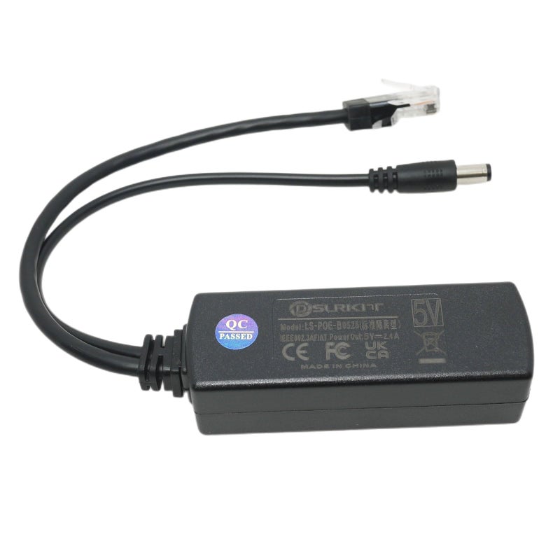 DSLRKIT DC 5V 2.4A Active PoE Splitter Power Over Ethernet 802.3af 5.5x2.1mm - Image 3